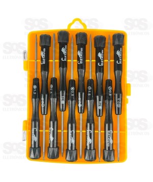 Kit de Chaves de Precisão 10 Peças Eletromex EL-1702