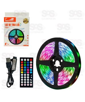 Fita de LED Colorida Com Controle Por Som 3 Metros Eletromex EL-8001