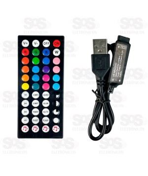 Fita de LED Colorida Com Controle Por Som 5 Metros Eletromex EL-8002