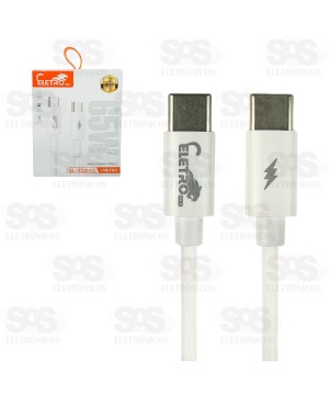 Cabo De Dados Type C 65W 1 Metro Eletromex EL-3113-CC