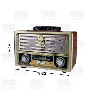 Rádio Retrô Bluetooth Com Controle Remoto Eletromex EL-1308