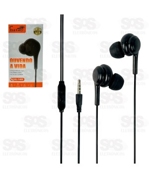 Fone De Ouvido Com Microfone 1.2 Metros Eletromex EL-1405