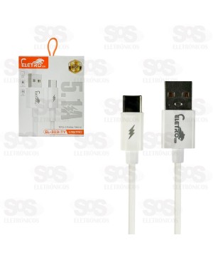 Cabo Emborrachado Type C 5.1A 1 Metro Eletromex EL-3113-TY