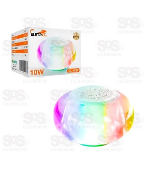 Caixa De Som Transparente Com LED 10W Eletromex EL-1037