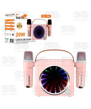 Caixa De Som 20W Com 2 Microfones Modificador de Voz Eletromex EL-1026