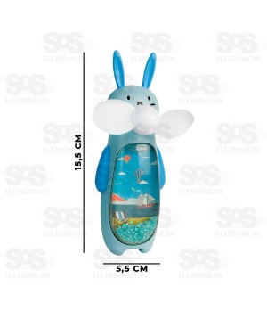 Ventilador Portátil Coelhinho Com Luminária Inova FAN-8518