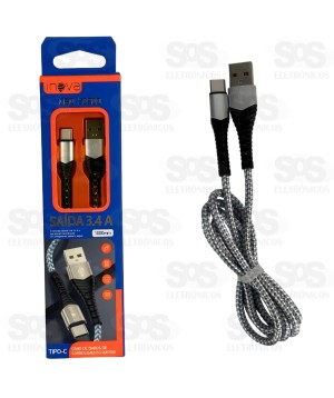 Cabo De Nylon Type C 3.4A 1 Metro Inova CBO-20200