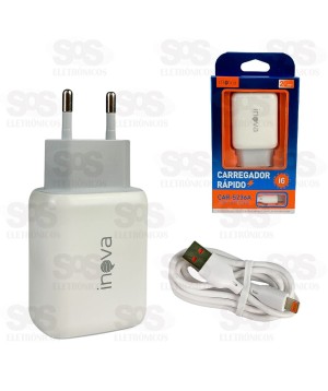 Carregador Rápido 20W Com Cabo Iphone Inova CAR-5236A