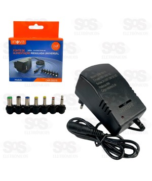 Fonte Regulada Até 12V Com 7 Plugs 40W Inova CAR-30215
