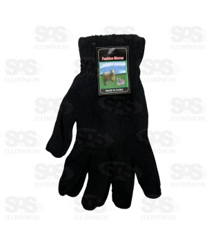 Par De luva Reforçada Unissex Tamanho Único Preta