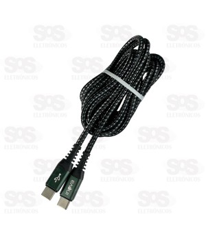 Cabo De Nylon Type C Para Type C 65W 2 Metros Inova CBO-12451