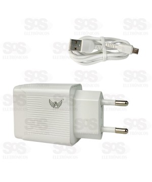 Carregador USB 3.0 + PD 20W Com Cabo Micro V8 Altomex AL-7707-V8