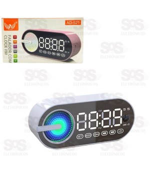 Mini Caixa de Som Bluetooth Com Relógio Despertador Altomex AD-521