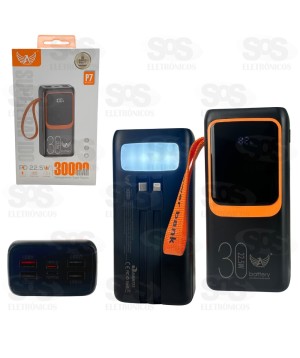 Carga Extra 30.000mAh Com Lanterna e Painel 6 Portas Altomex P7