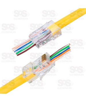 Conector RJ45 CAT6 Caixa com 100 Unidades XC-CRJ-6