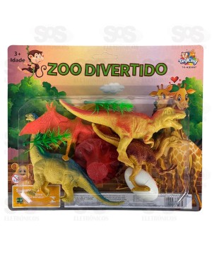 Conjunto Dinossauros Com Acessórios 8 Peças Toy King TK-AB5667