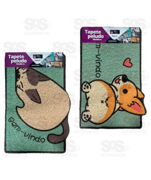 Tapete Peludo Bem Vindo Fofinho 40x60CM Top Útil