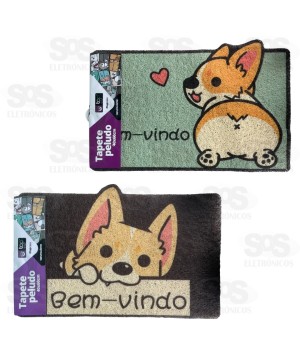 Tapete Peludo Bem Vindo Fofinho 40x60CM Top Útil