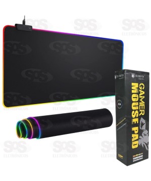 Mouse Pad Gamer Grande com Iluminação Led RGB B-Max BM-791