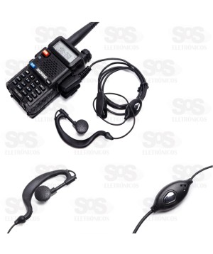 Fone Com Microfone Para Rádio Comunicador Walk Talk B-Max BF-01