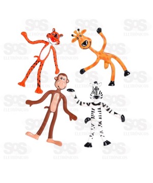 Animais da Selva Flexíveis 4 Modelos Toyng 52073