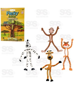 Animais da Selva Flexíveis 4 Modelos Toyng 52073