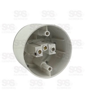 Tomada De Sobrepor 20A/250V Redonda 2P+T Branco E Cinza Luster 1086