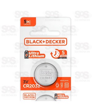 Bateria Moeda Ultra Lítio CR 2032 3V 5 Unidades Black Decker
