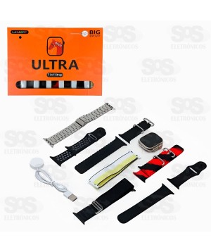 Relógio Smartwatch Ultra 49MM Com 7 Pulseiras Laxasfit