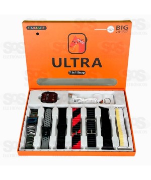 Relógio Smartwatch Ultra 49MM Com 7 Pulseiras Laxasfit