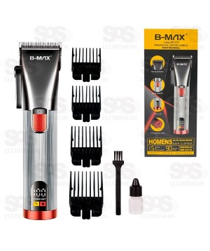 Máquina Profissional De Cortar Cabelo Com Visor LCD B-Max BM-C018