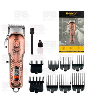 Máquina de Cortar Cabelo 8 Pentes Com Painel B-Max BM-C033