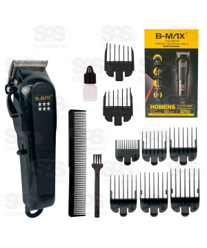 Máquina de Cortar Cabelo 8 Pentes Com Painel B-Max BM-C028