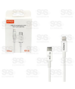 Cabo Turbo Iphone Para Type C 1 Metro 30W Kaidi KD-26