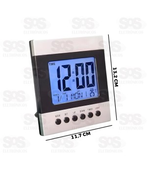 Relógio de Mesa Digital LCD Com Temperatura DS-2088