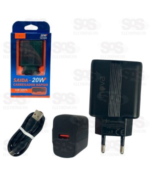 Carregador Rápido 20W Com Cabo Micro V8 Inova CAR-3287S
