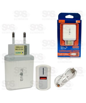 Carregador Rápido 20W Com Cabo Iphone Inova CAR-3288A