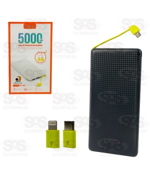 Carga Extra 5.000mAh Com 3 Interfaces Kaidi KD-952