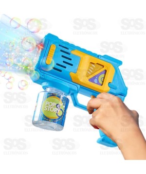 Metralhadora Arma Lança Bolhas De Sabão 12 Furos Toy King TK-AB7706