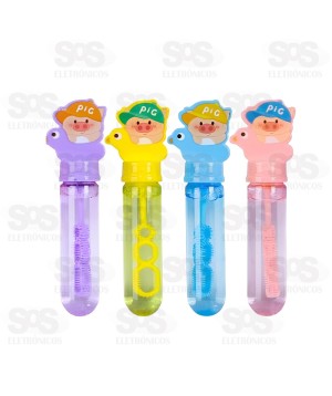 Lança Bolhas Com 24 Unidades Porquinho Toy King TK-AB8212