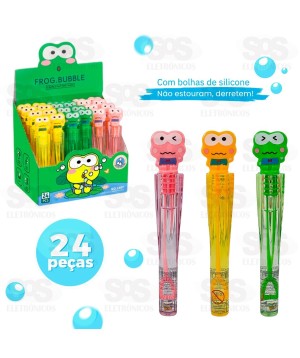 Lança Bolhas De Silicone Sapinho Caixa Com 24 Unidades Toy King TK-AB7740