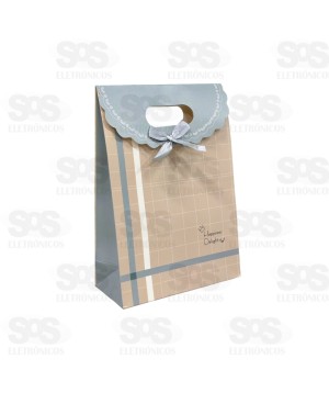 Sacola De Presente Com Aba e Fecho 14,5x6x21CM HX7718