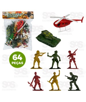 Bonecos Exército 64 Peças Modelos variados Toy King TK-AB5098