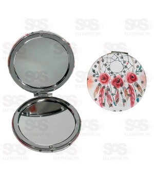 Espelho De Mão Duplo Estampas Variadas Unitário HX7721