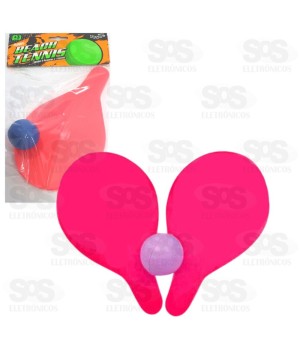 Conjunto de Raquetes Neon Com bolinha Mini Toys 6043