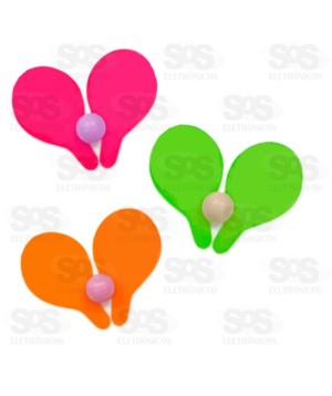 Conjunto de Raquetes Neon Com bolinha Mini Toys 6043