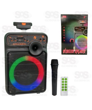 Caixa De Som 45W Com Microfone Sem Fio e Controle KTS-1590S