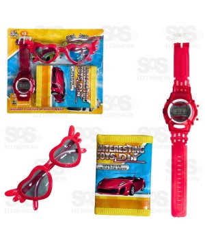 Kit Fashion Piloto De Carro 3 Peças Toy King TK-AB6297