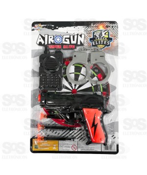 Kit Policial 6 Peças Com Lança Dardos Toy King TK-AB4191