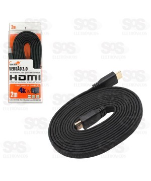 Cabo HDMI 4K 2 Metros Malha Blindada Eletromex EL-8101